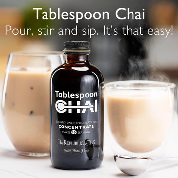 The Republic of Tea Tablespoon Chai Black Tea Concentrate, 8 fl oz - 16 Servings, Premium Chai Flavor