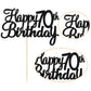 Gyufise 1 Pack Black Happy 70Th Birthday Cake Topper Glitter Happy 70 Cupcake Topper Cheers To 70 Fabulous Cake Decoration For 7