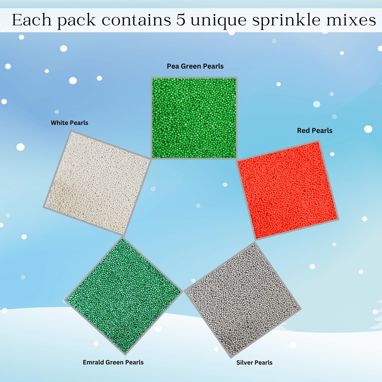 Confect Cake Sprinkles | Mix Red White Silver & Green Disco Ball Sprinkles | Edible Pearl Sprinkles | Sprinkles For Cake & Cupca