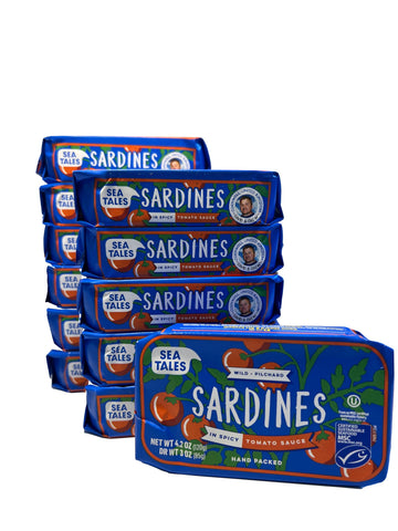 Sea Tales Pilchard Sardines In Spicy Tomato Sauce - Gluten Free - Msc Certified Sustainably Wild Caught Non-Gmo Seafood - 4.2 Oz