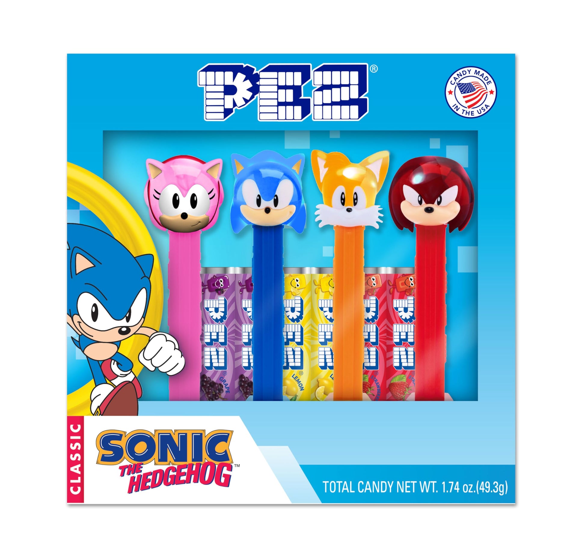Sonic the Hedgehog PEZ Gift Set (Four PEZ Dispensers + Six Candy Refills)