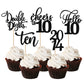 Rsstarxi Cupcake Toppers, 30 Pack, Glitter Ten, Paper, Black, Model XM087, 10th Birthday Party Supplies