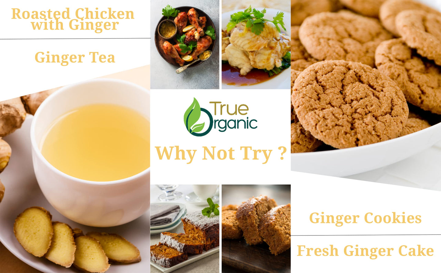 True Organic Ceylon Ginger Powder 1 Pound Bulk Bag Certified Organic Usda & Kosher Certified Non-Gmo Organic Ginger Powder Groun