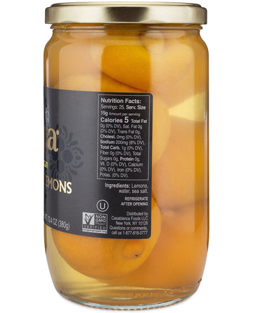 Mina Preserved Lemons - Authentic Moroccan Gourmet Beldi Lemons, 25.4 Ounce, Non-GMO, Vegan, Gluten Free