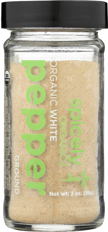 Spicely Organic Jar Pepper White Ground, 2 Oz