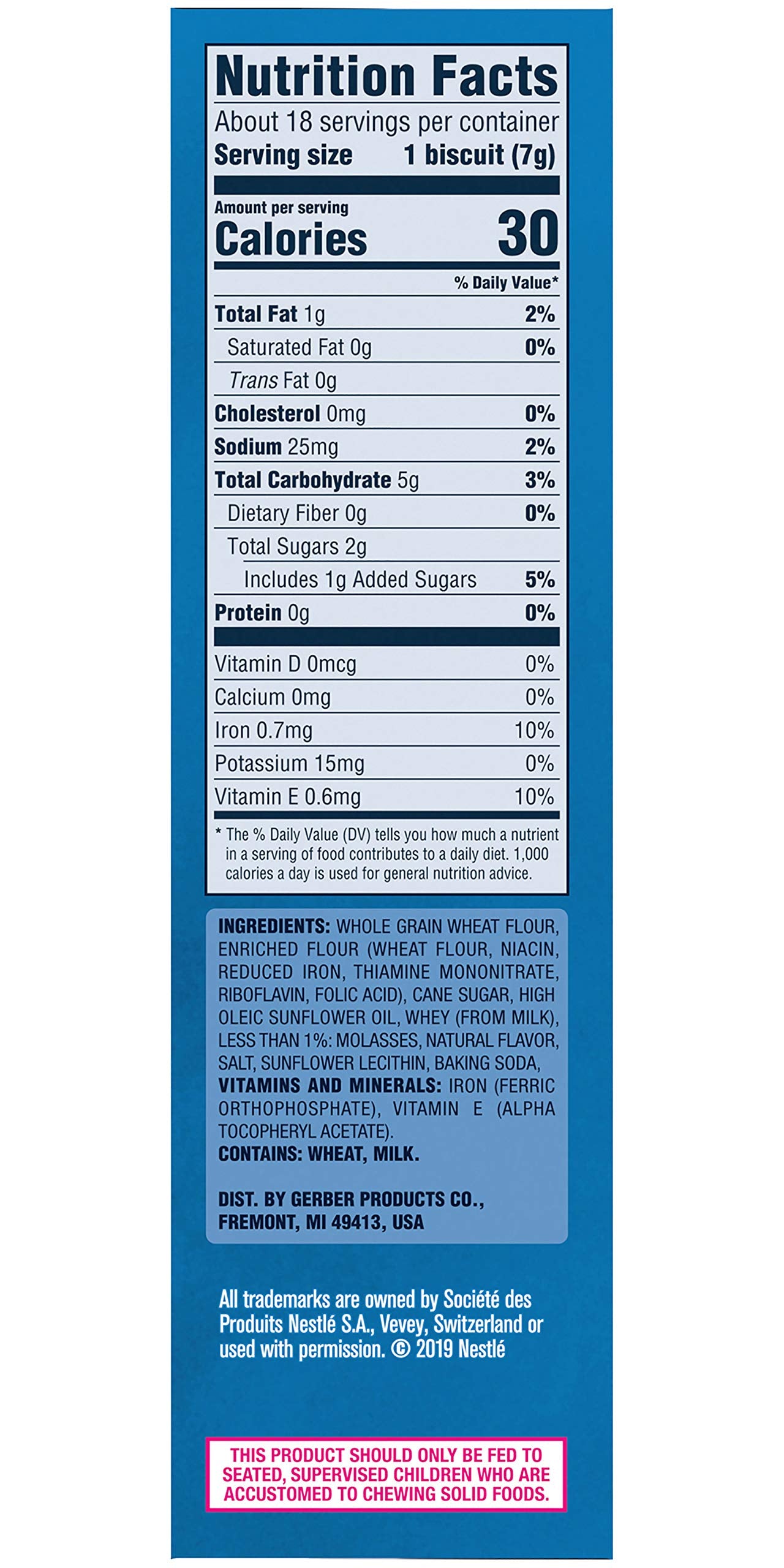 Gerber Lil Biscuits, Baked With Whole Grains, Non-Gmo & No High Fructose Corn Syrup, Made For Toddlers, 4.44 Oz Box (Pack Of 5 Boxes)