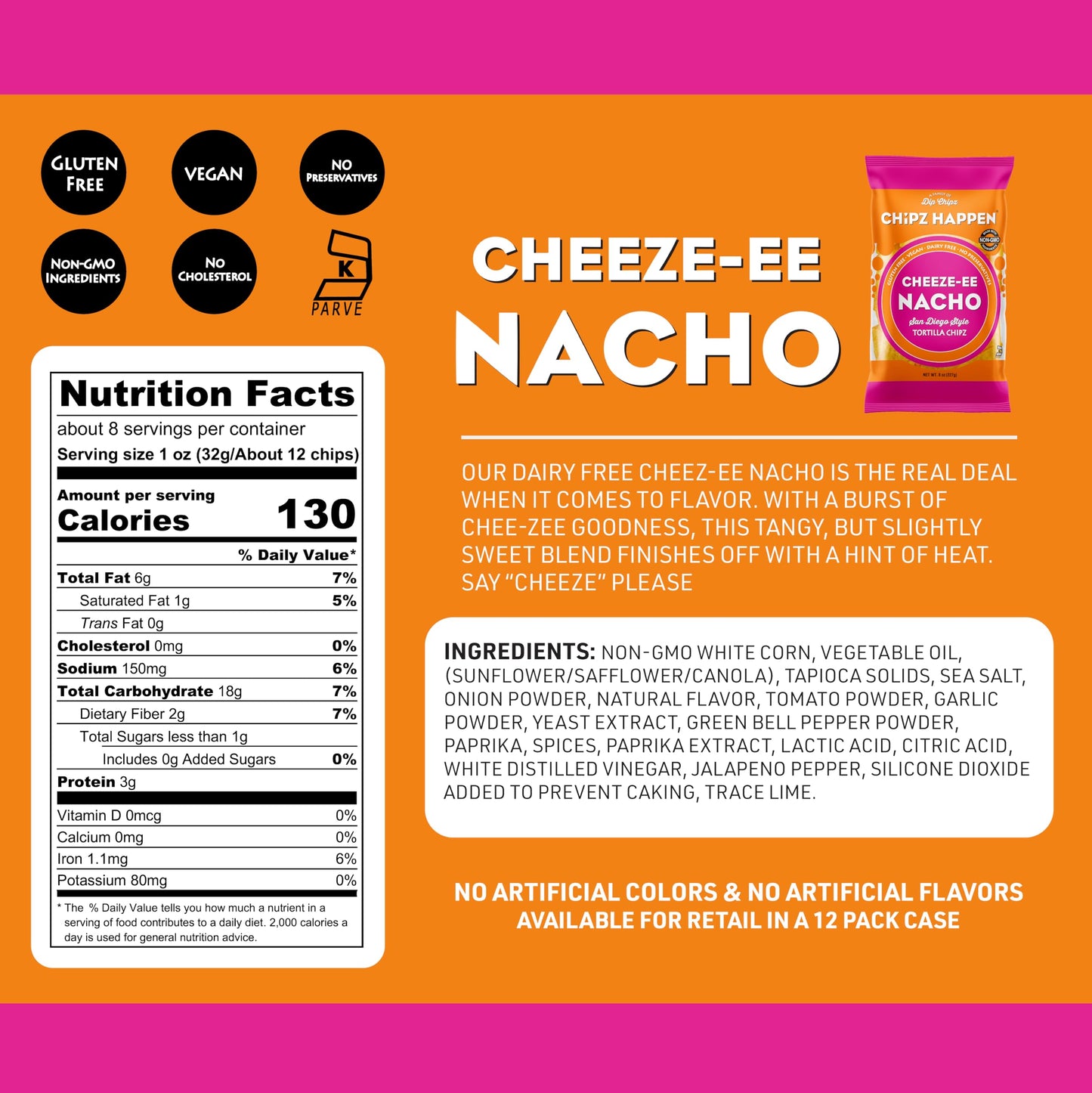 Chipz Happen Tortilla Chips (Pack Of 4) (Nacho Cheese)