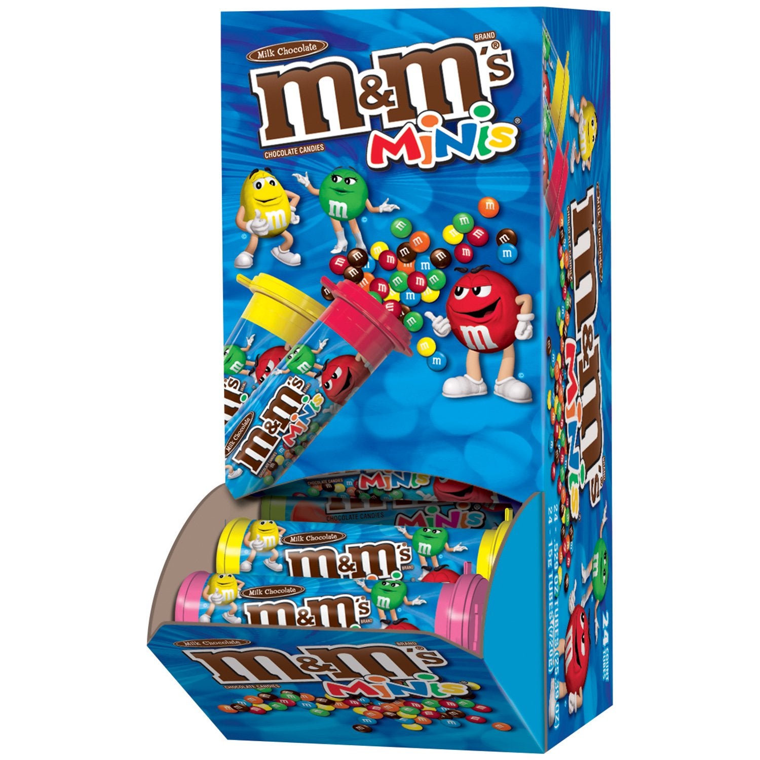 M&MS Milk Chocolate MINIS Candy Tube, 1.08-Ounce, 24-Count, Model 10040000032370