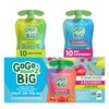 Gogo Squeez Big Variety Pack, Big Pear & Big Raspberry, 4.2 Oz. (Pack Of 20), Unsweetened Fruit Snacks For Kids, Gluten Free, Nu
