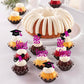 YCTHUNFISH 30 Pack Cupcake Toppers Glitter Graduation Decorations Class of 2025 Purple