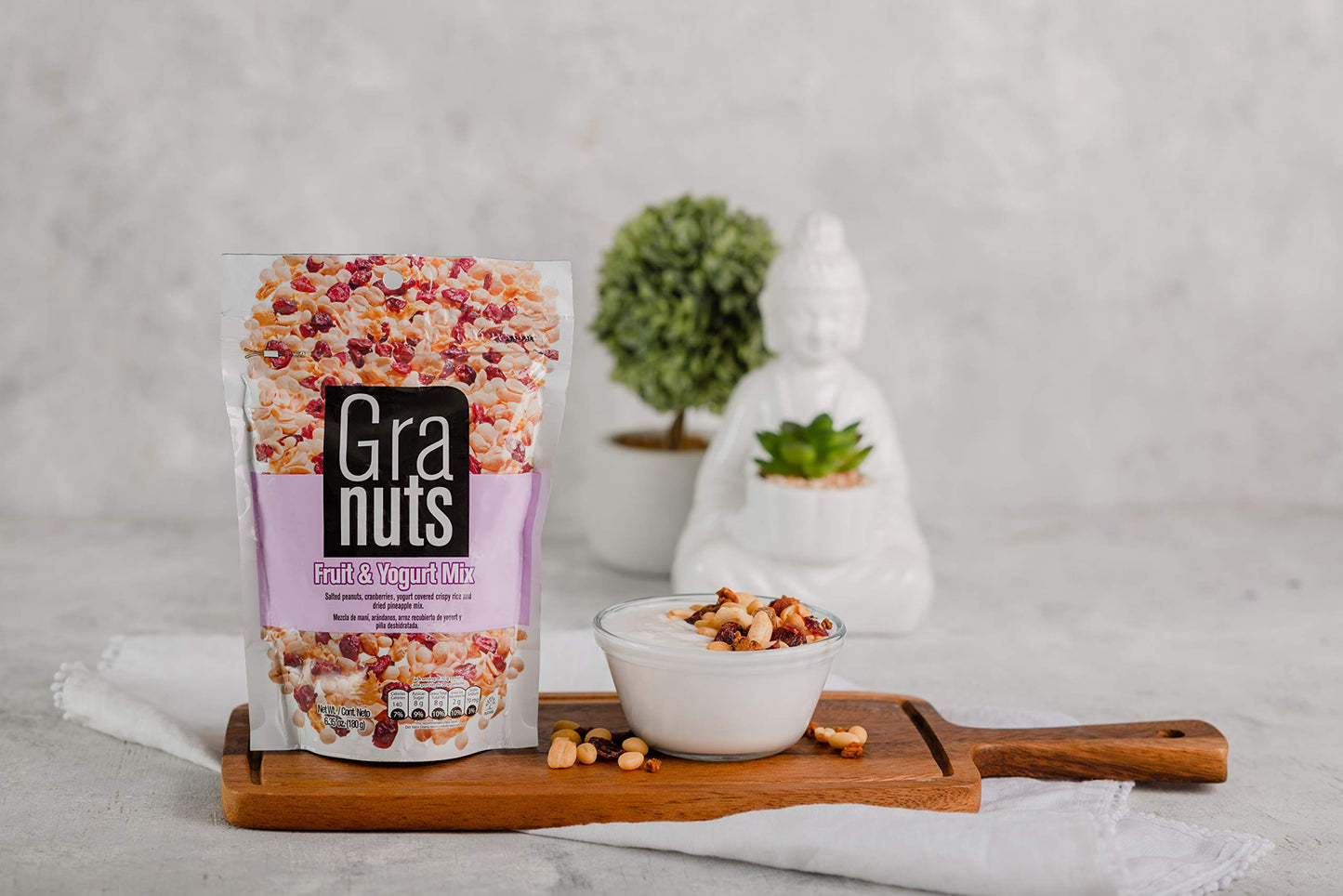 GRANUTS Fruit & Yogurt Mix Family Pack - Crispy Yogurt-Covered Rice with Peanuts, Cranberries & Pineapple - 6.35 Oz Snack