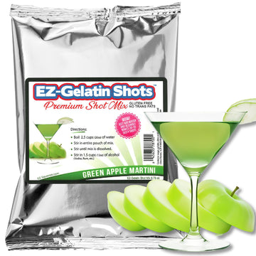 EZ-SQUEEZE Green Apple Appletini Jello Shot Mix - 6.78 oz - Gluten-Free Gelatin Mix - Easy to Make