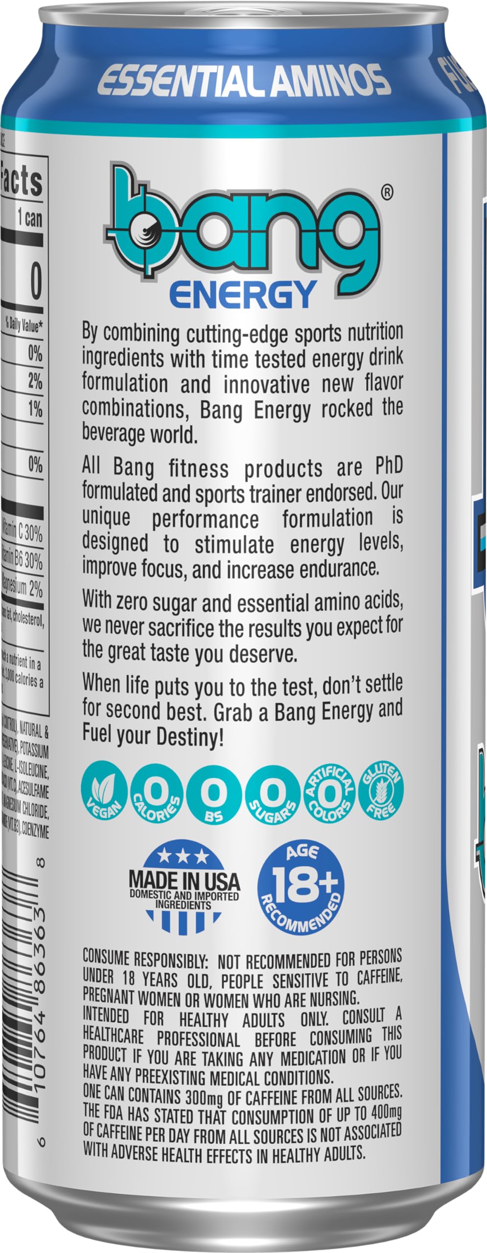 Bang Energy Star Blast, Sugar-Free Energy Drink, 16 Ounce (Pack of 12)
