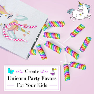 Unicorn Candy Swirl Lollipops Individually Wrapped 20pk- Unicorn Lollipop Candy Bulk For Unicorn Party Favors & Rainbow Party Fa
