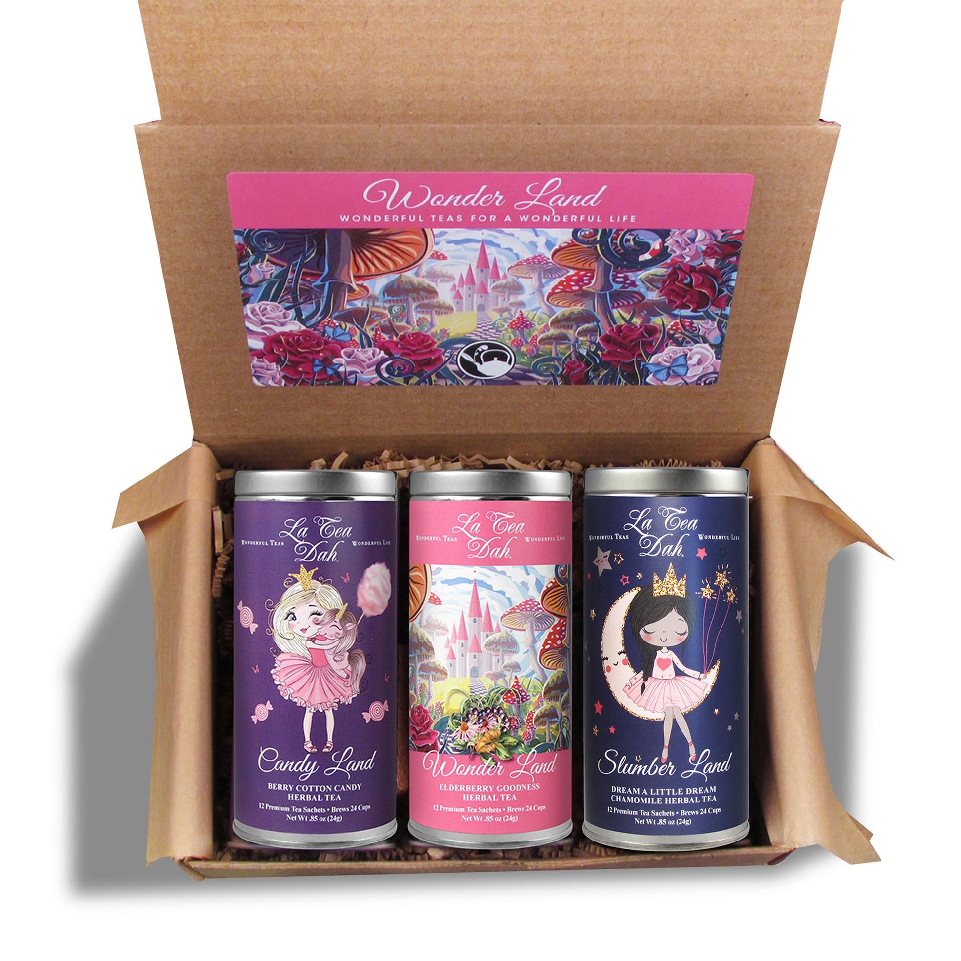 La Tea Dah Kids Tea Set - 12 Count Assorted Decaf Teas Gift Box for Birthday Parties