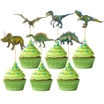 Gyufise 36 Pack Dinosaur Cupcake Toppers Roar Dinosaur Cupcake Picks Dino Theme Baby Shower Kids Birthday Party Cake Decorations