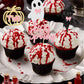 Gyufise 24Pcs Halloween Two Spooky Cupcake Toppers Pink Glitter Ghost Pumpkin Cupcake Picks Girl Spooky Halloween Cake Decoratio