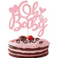 Ephlyn 1Pcs Happy Valentine'S Day Oh Baby Cake Topper Pink Glitter Valentine Babyshower Cake Decorations For Love Valentine'S Da