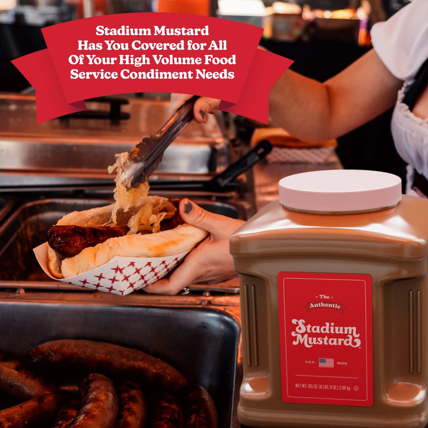 The Authentic Stadium Mustard. Bulk Food Service Jug. From Cleveland'S Famed Municipal Stadium. The Classic Condiment For Hot Do