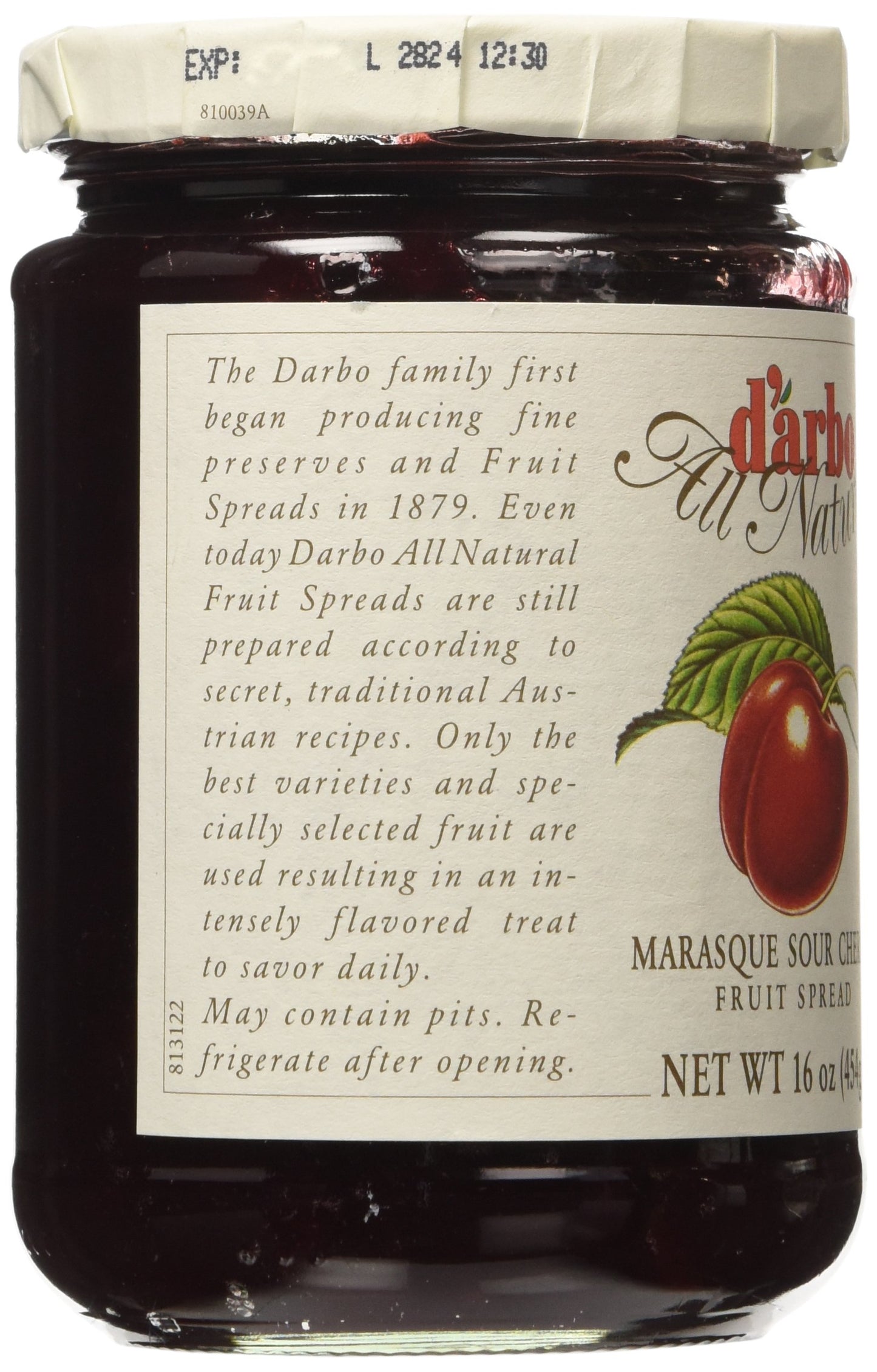 D’Arbo All-Natural Sour Cherry Fruit Spread, 16 Oz | Crafted Tradition | Pure Fruit Flavor No Artificial Preservatives—Ensuring A Naturally Sweet And Flavorful Spread.