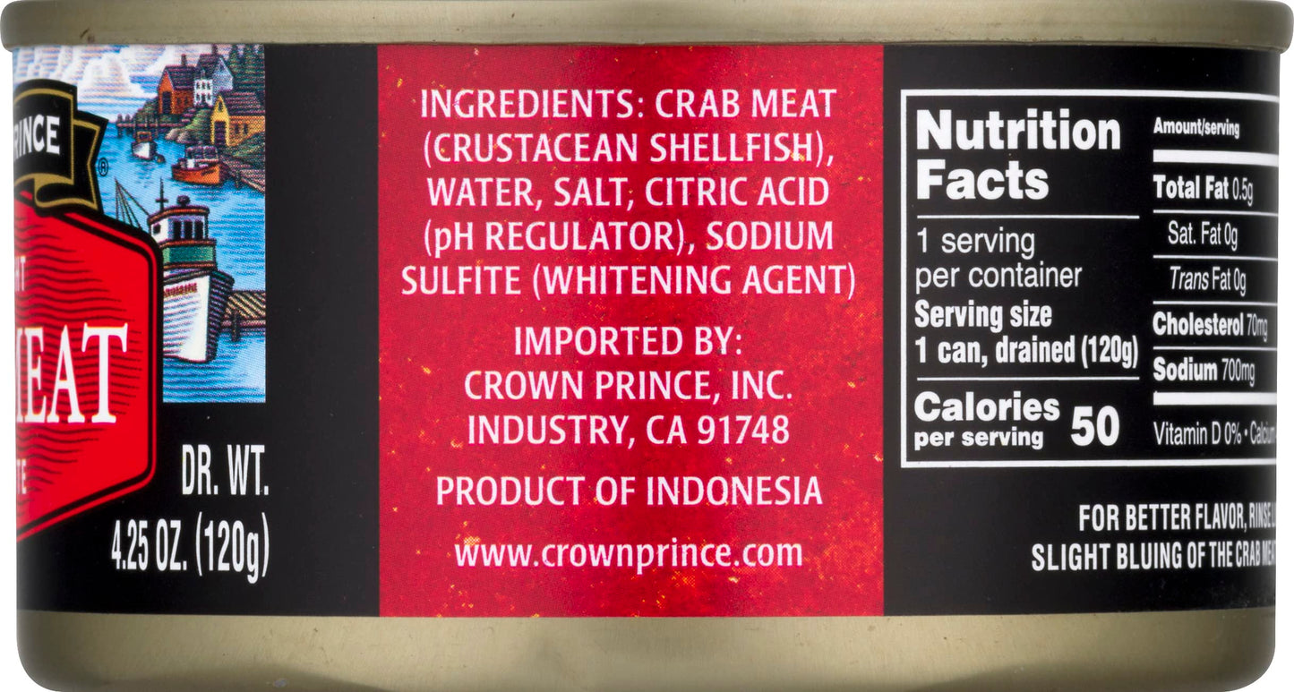 Crown Prince Fancy White Crab Meat, 6-Ounce Cans (Pack Of 12)