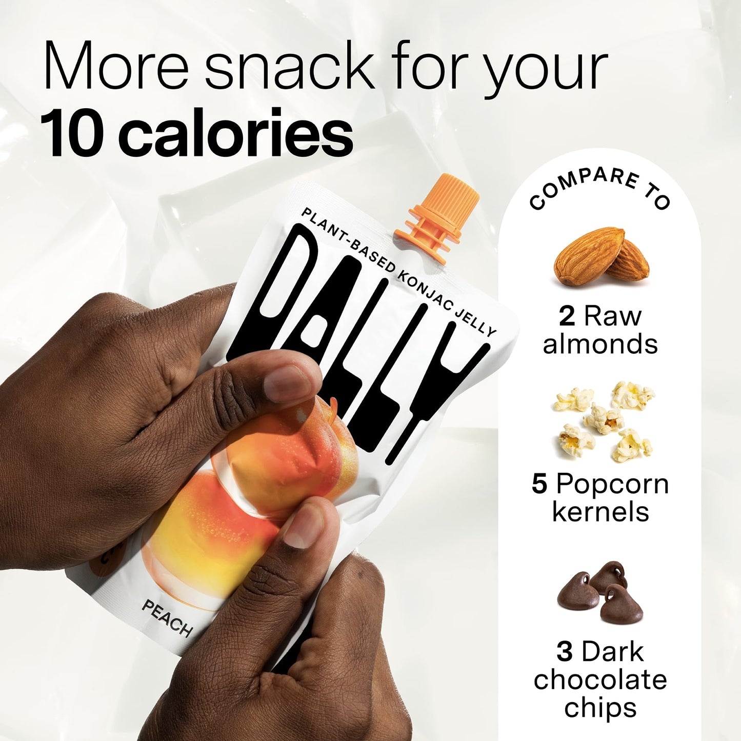 Dally Peach Drinkable Konjac Jelly - (10 Pack) Jelly Fruit Snack With 10 Calories, Zero Sugar - Supports Skin, Immune Health, An