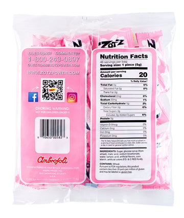 Zotz Fizz Power Candy Watermelon - Fruit Flavored Hard Candy With A Fizzy Center | 230G Bag, Single Pack | Gluten-Free