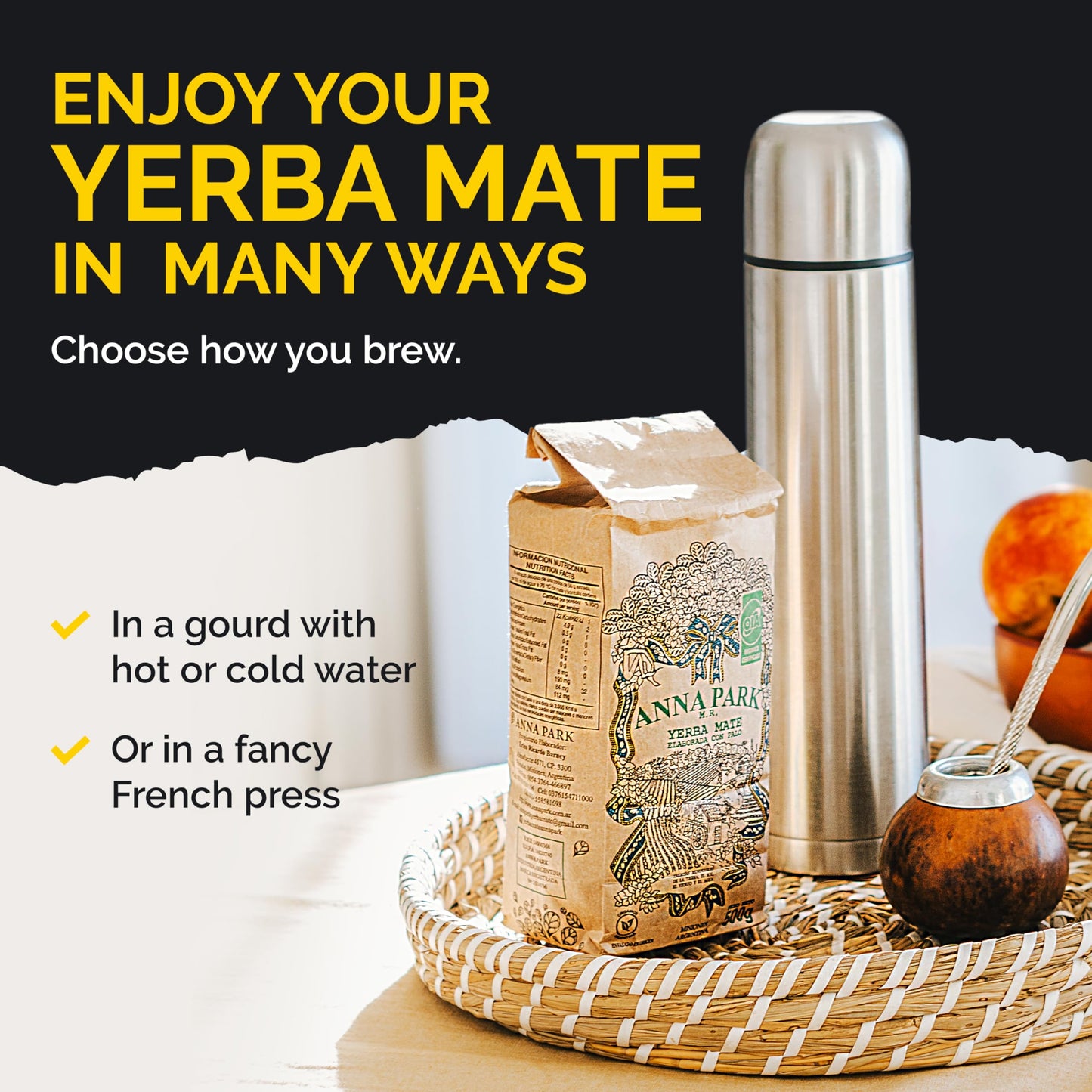 Anna Park Yerba Mate - Organic - 1.1 Lb / 500 G / 17.6 Oz