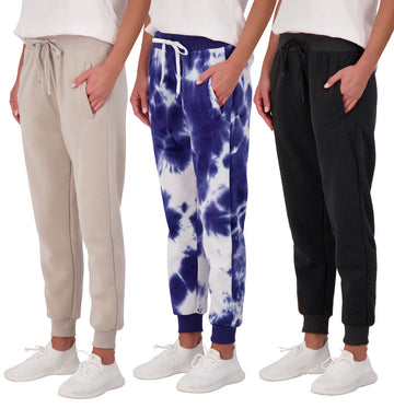 3 Pack: Womenas Plus Size Just My Fleece Jogger Running Bottoms Comfortable French Terry Running Sports Soft Yoga Pajama Lounge