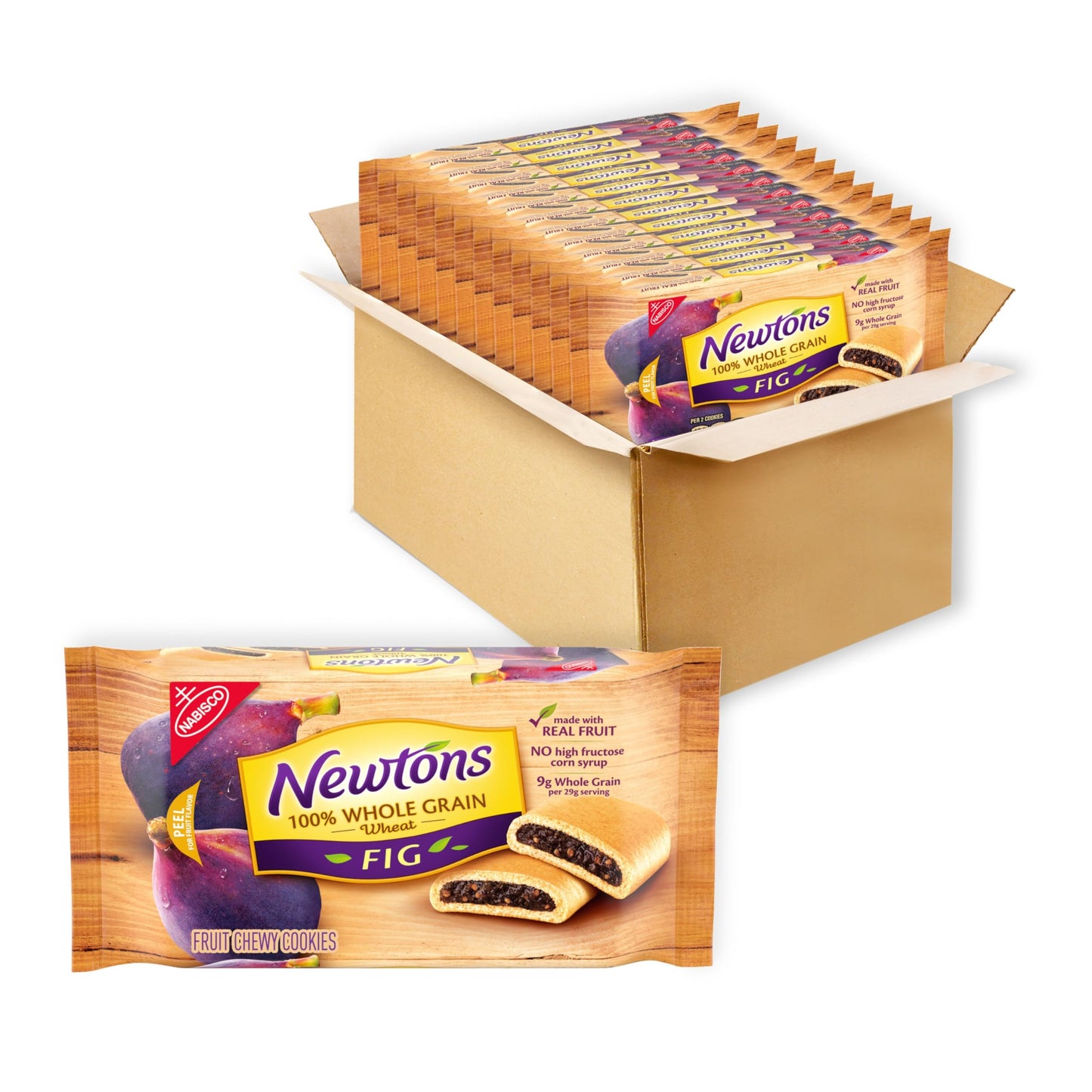 Newtons 100% Whole Grain Wheat Soft & Fruit Chewy Fig Cookies, (Fig Bars), 12 - 10 oz Packs