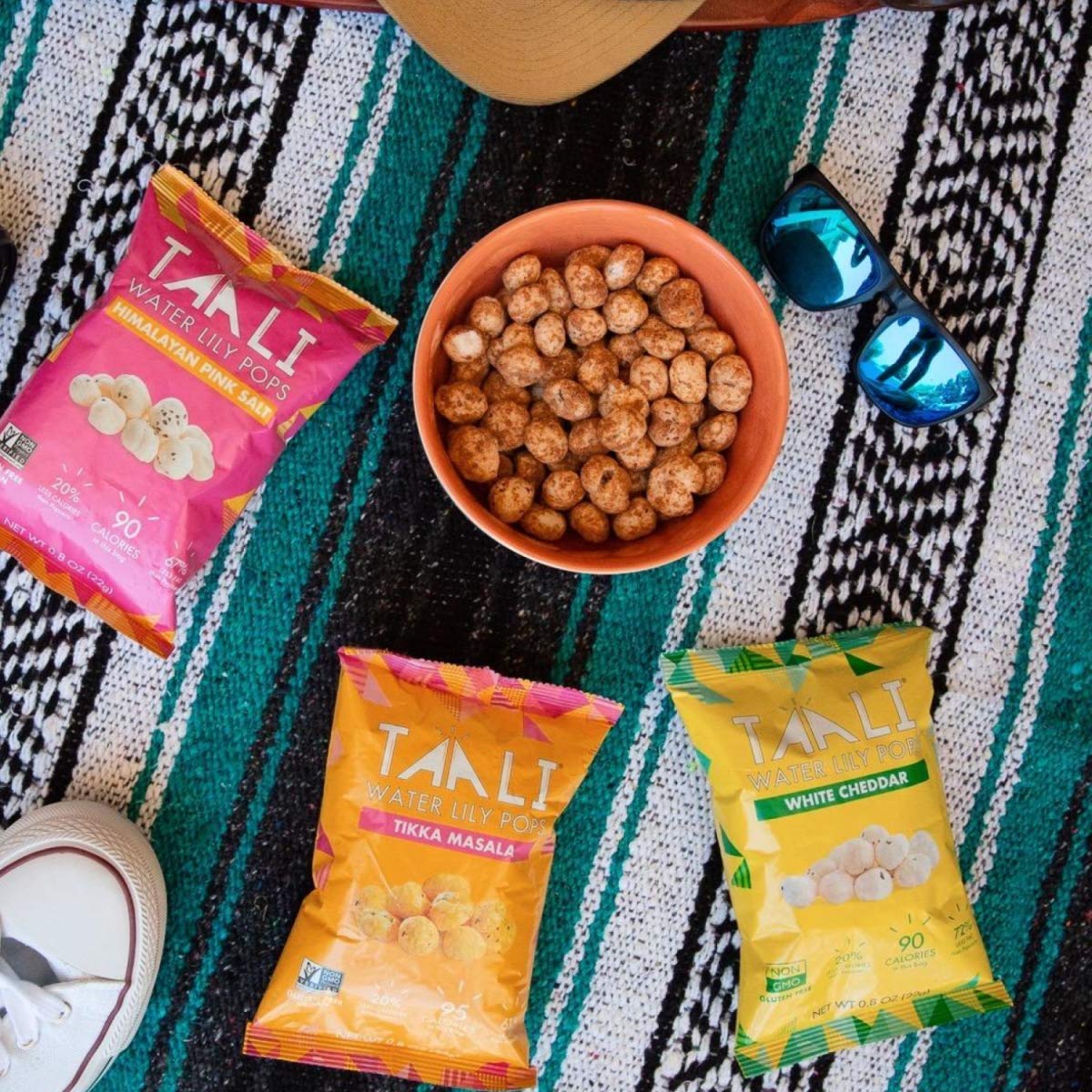 Taali 4-Flavor Variety Water Lily Pops (10-Pack) - Roasted Fox Nuts Makhana Snack | Crunchy Indian Healthy Snacks | Protein-rich