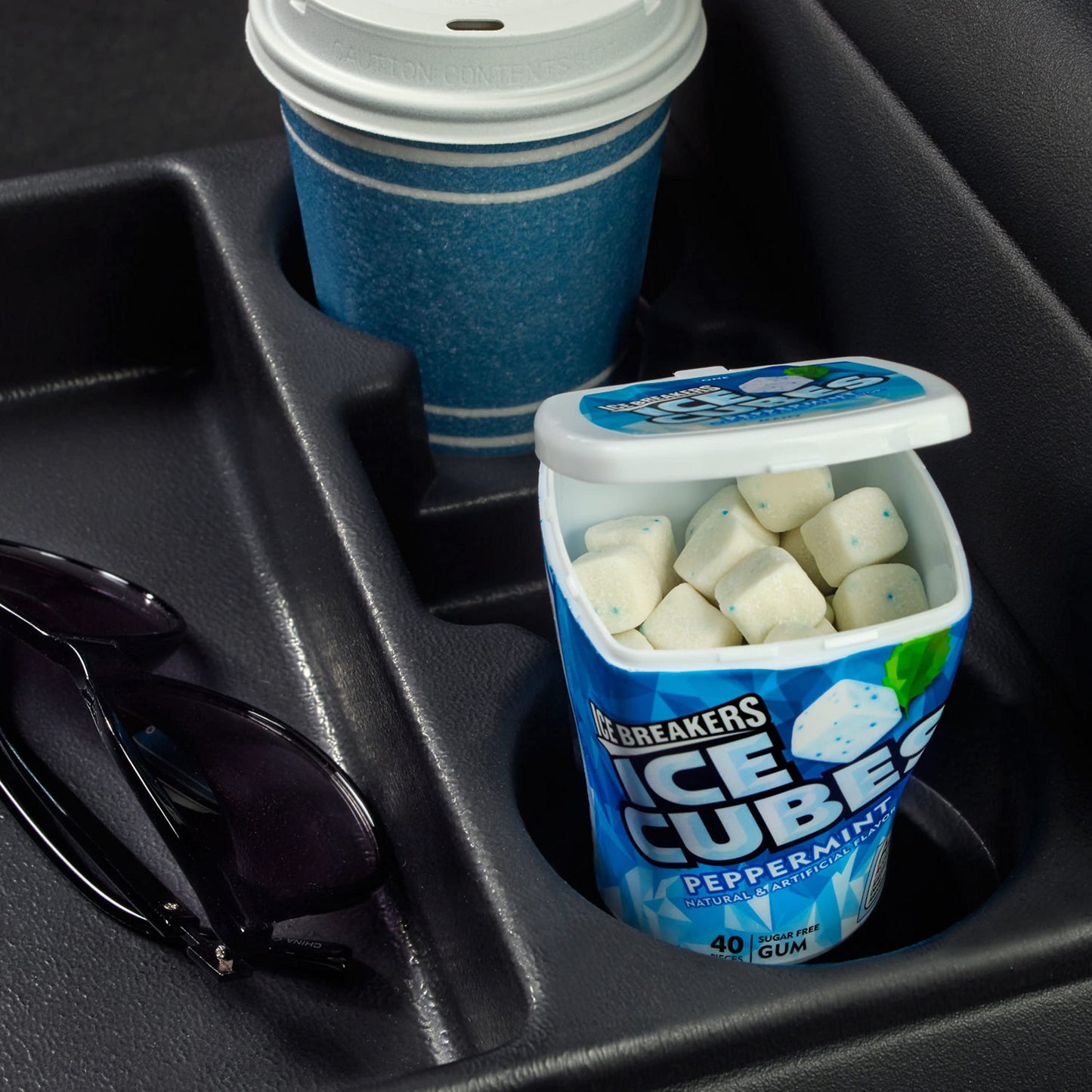 Ice Breakers Ice Cubes Peppermint Sugar Free Chewing Gum Bottles, 3.24 Oz (6 Count, 40 Pieces)