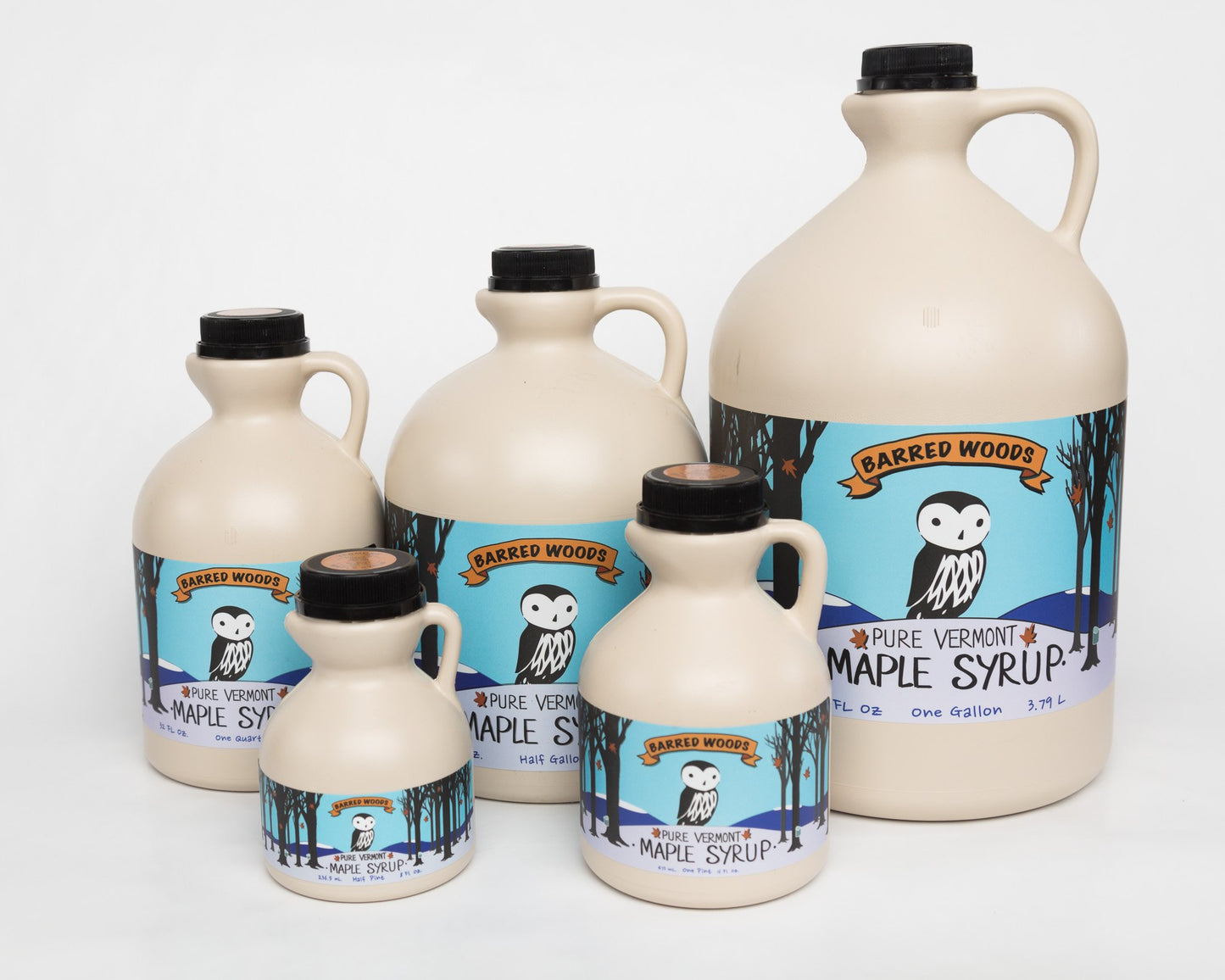 Barred Woods Organic Vermont Maple Syrup - Grade A Amber Rich, Quart Jug (32 Oz)