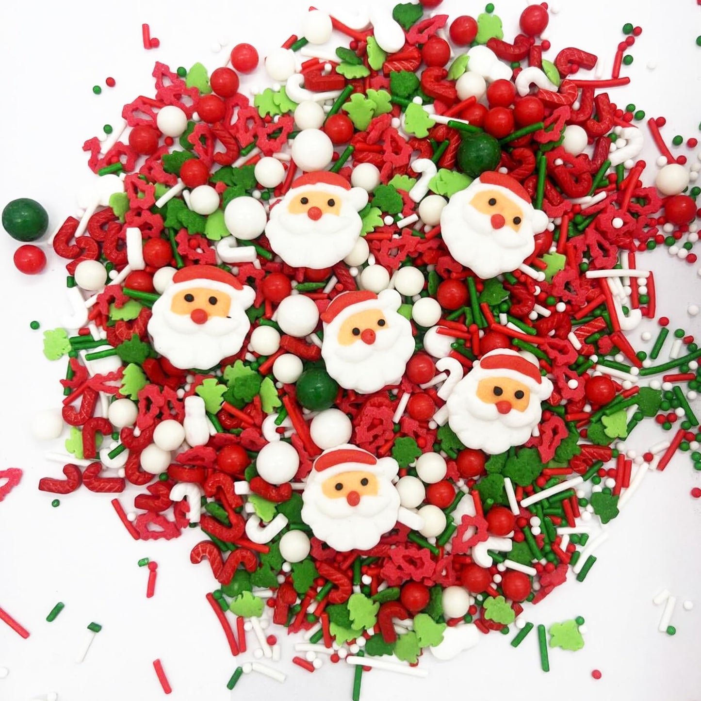 Santa Claus Sprinkles 7oz Candy Sugar Sprinkle Red and Green Sprinkles Cake Decorations Cupcake Toppers Cookie Decorating Ice Cr