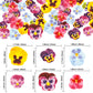 Ephlyn 64Pcs Edible Flower Cupcake Toppers Spring Bridal Engagement Baby Shower Birthday Party Cupcake Picks Anniversary Party D