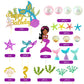 25 Pcs Glitter Mermaid Theme Birthday Cake Topper Under The Sea Party Supplies Cake Decoration Cupcake Toppers Mermaid Tail Star