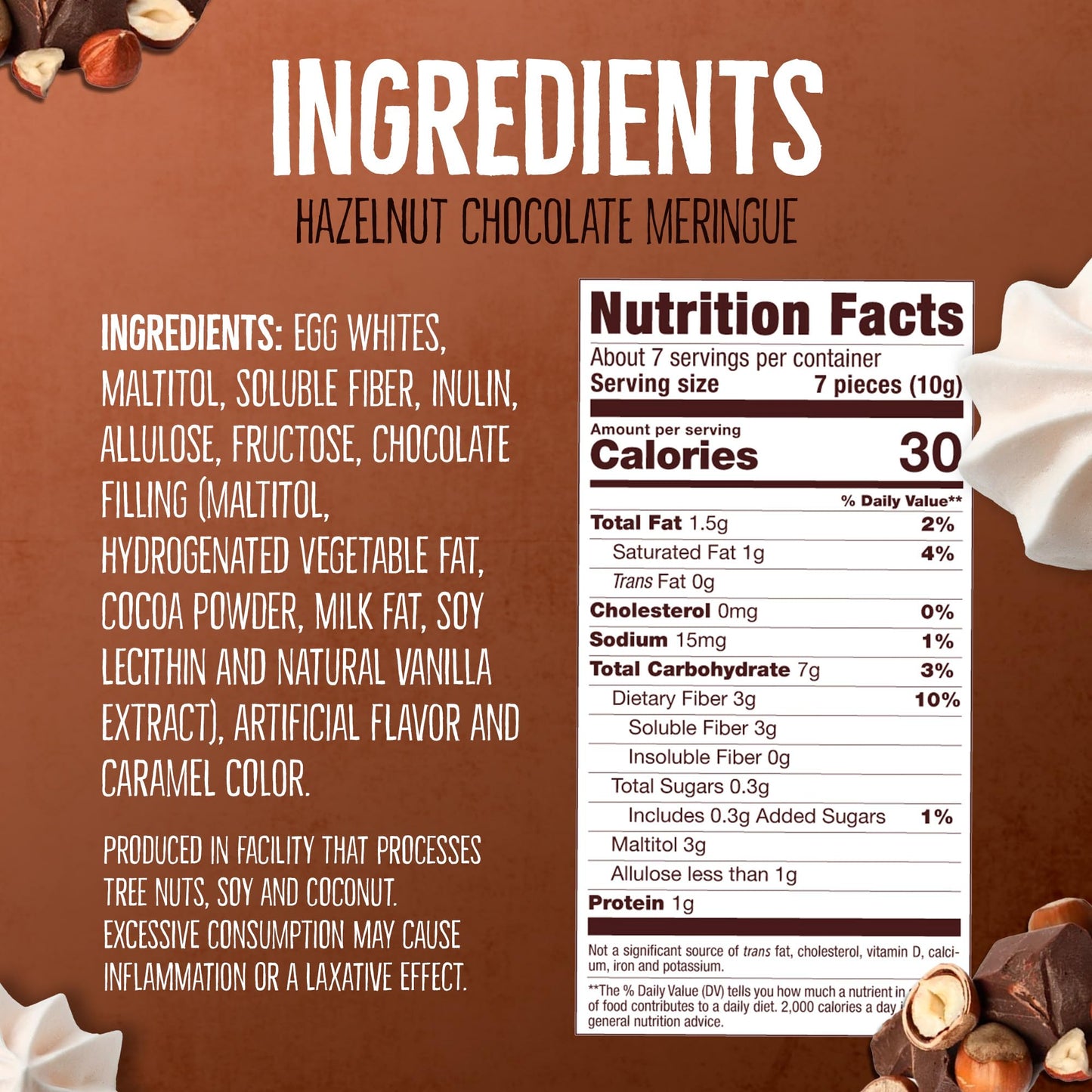 Don'T Worry Low Calorie Meringue Cookies - 4 Pack - Hazelnut, Mint & Chocolate | Chocolate Filled Center |Only 4 Calories Per Pi