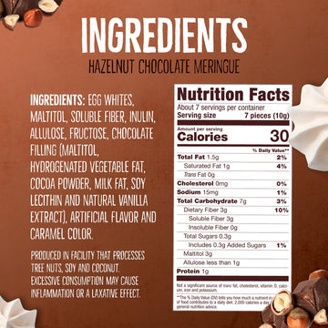 Don'T Worry Low Calorie Meringue Cookies - 4 Pack - Hazelnut, Mint & Chocolate | Chocolate Filled Center |Only 4 Calories Per Pi