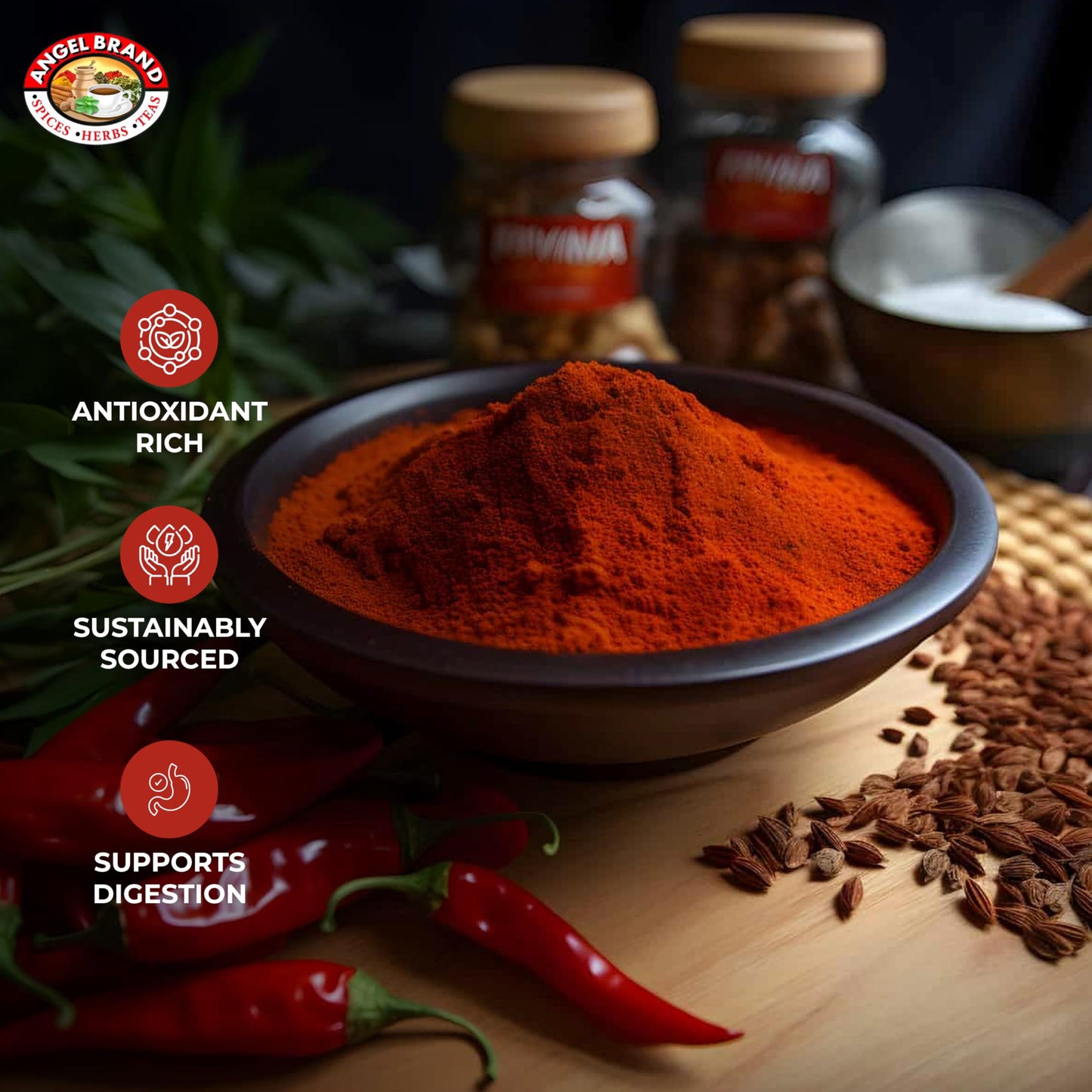Angel Brand Paprika Powder 2 Oz Pouch - Sweet And Vibrant Spice For Cooking, Seasoning, And Garnishing - Perfect For Soups, Meat