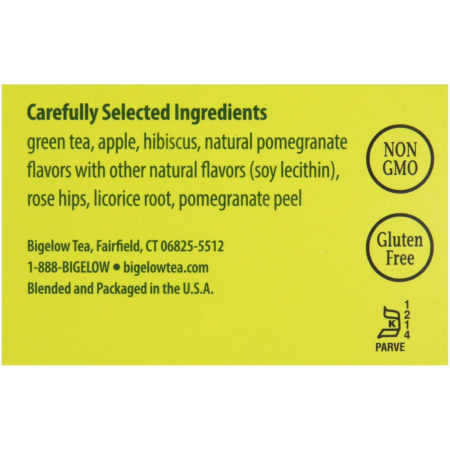 Bigelow Tea Green Tea With Pomegranate 28-Count Box (Pack Of 1) Enhanced Green Tea With Pomegranate Rosehips Hibiscus Antioxidant-Rich All Natural Medium-Caffeine Tea In Foil-Wrapped Bags
