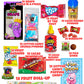 Food Crush G  Pickle Kit - Candy Gift Pouch with Fruit Roll-Ups, Skwinkles, Salsagheti, Lucas Chamoy Sauce, Mexican Candy Variety Pack