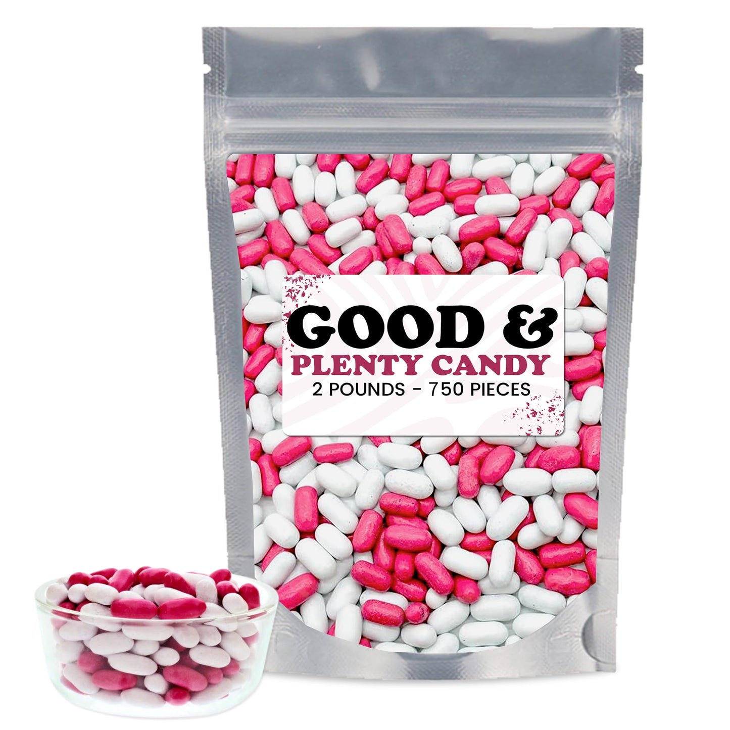 Good & Plenty Candy, Nibs Licorice, gumball machine refills, licorice candy assortment- 2LB Bulk Approx (750 pieces)
