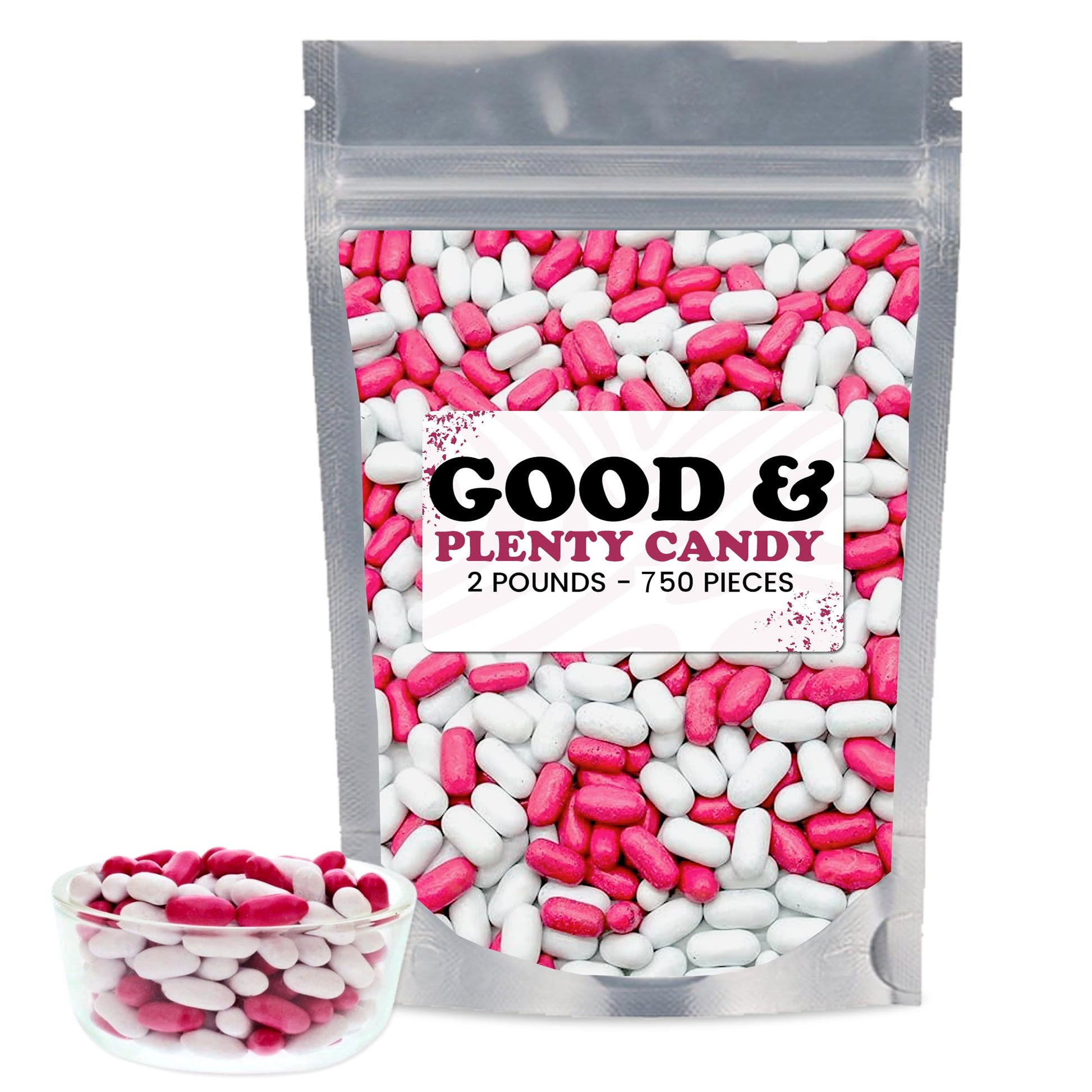 Good & Plenty Candy, Nibs Licorice, gumball machine refills, licorice candy assortment- 2LB Bulk Approx (750 pieces)