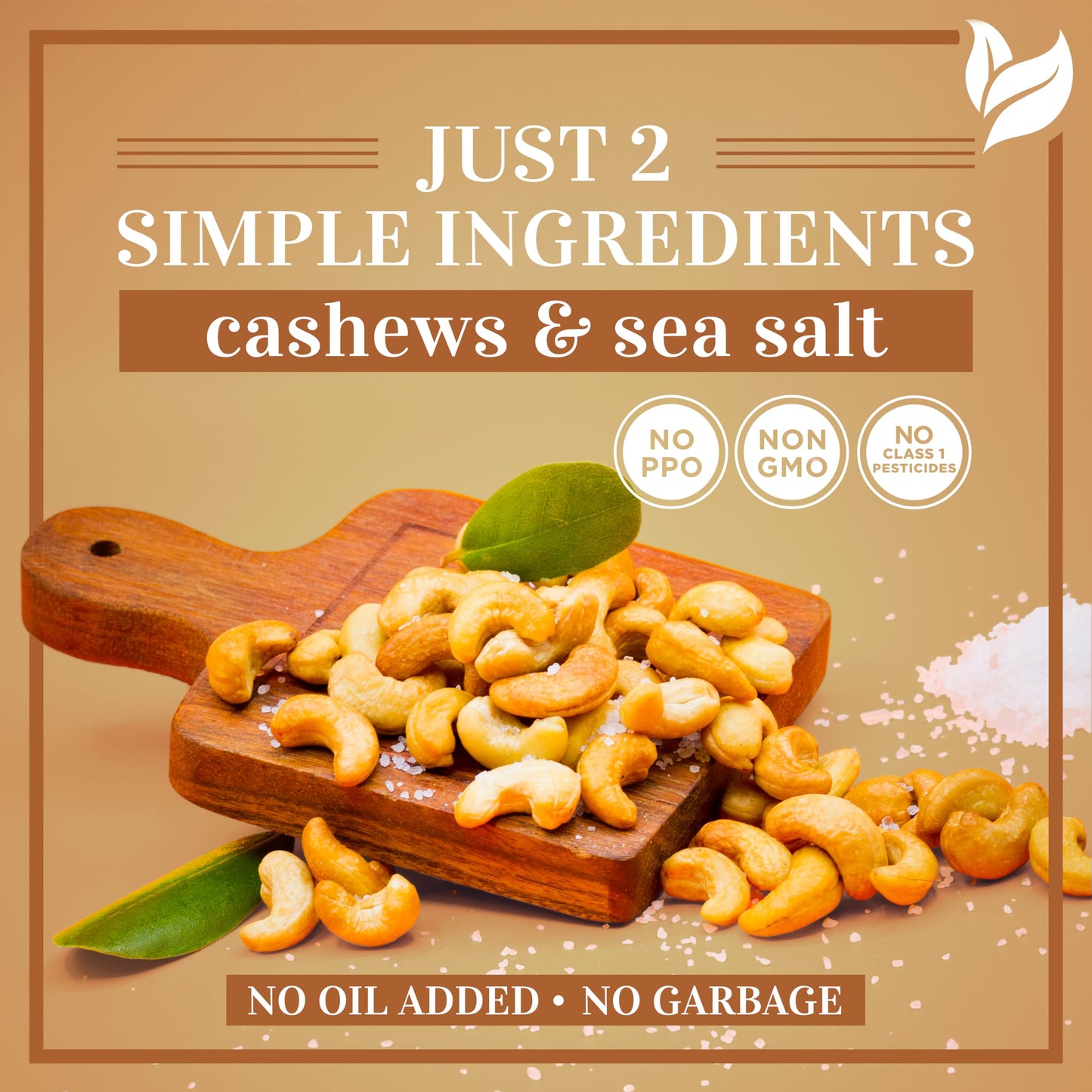 Oven Dry Roasted Fancy Cashews with Sea Salt-32 oz (2 lbs)|Whole Cashew|No Oil|No PPO|Vegan and Keto Friendly|Made from Natural
