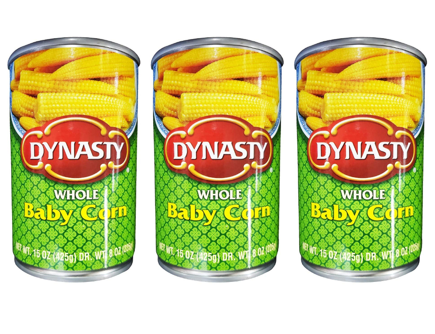 Dynasty Whole Baby Corn, (3 Pack, Total of 45oz)