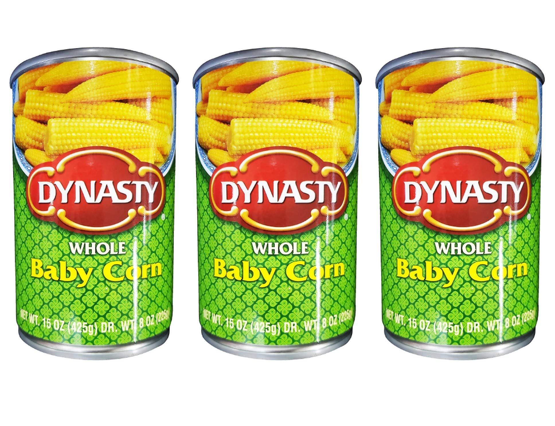 Dynasty Whole Baby Corn, (3 Pack, Total of 45oz)