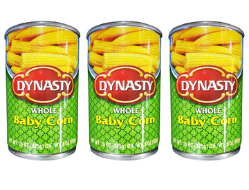 Dynasty Whole Baby Corn, (3 Pack, Total of 45oz)
