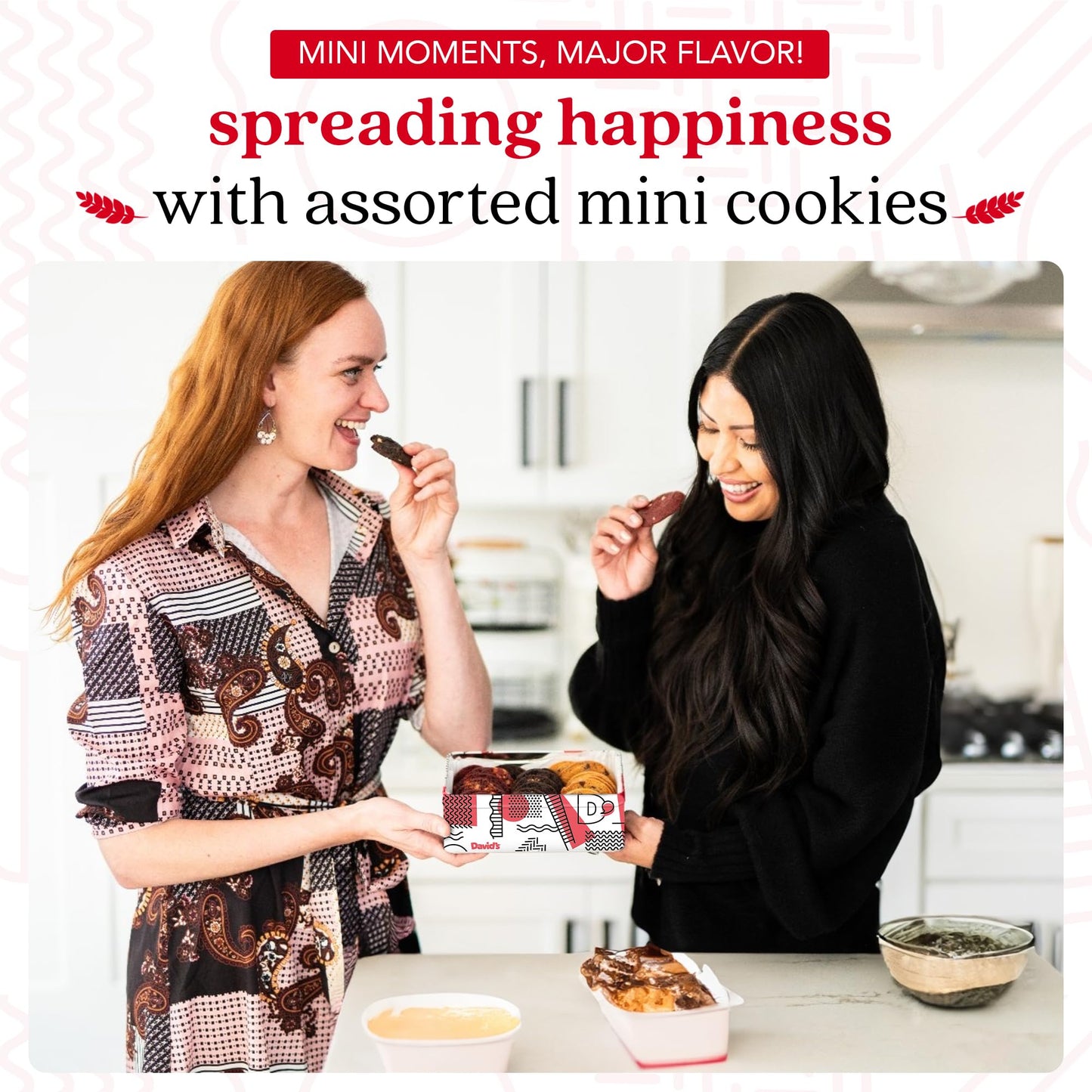 Davids Cookies Fresh-Baked Sweet Sampler Mini Bites Tin - 14oz Assorted Mini Cookies with Chocolate Chip, Chocolate & White Cho