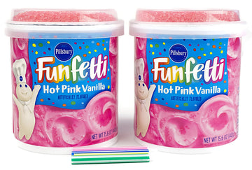 Bundle:Pillsbury Frosting with FREE candles (Hot Pink Confetti)