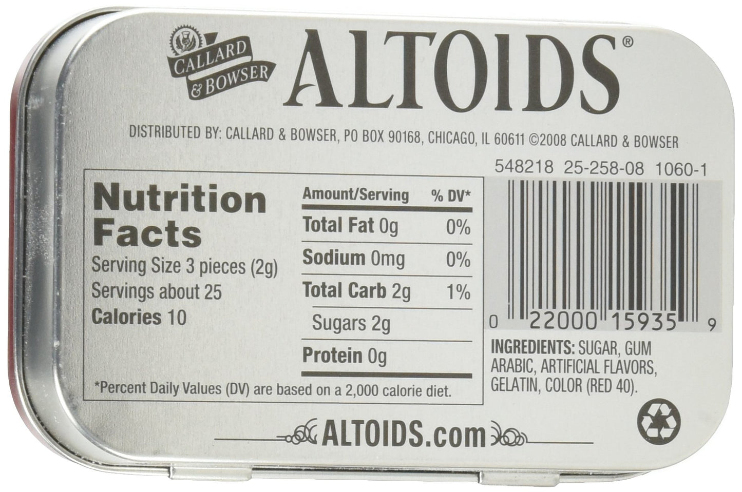 Altoids Curiously Strong Mints, Cinnamon, 1.76Oz Per Tin, 6 Tin Pack